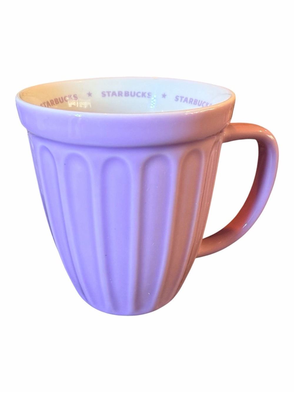 Starbucks Lavender Pink Ribbed Ceramic Mug